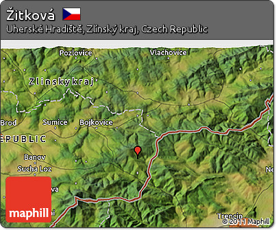 Satellite 3D Map of Žitková