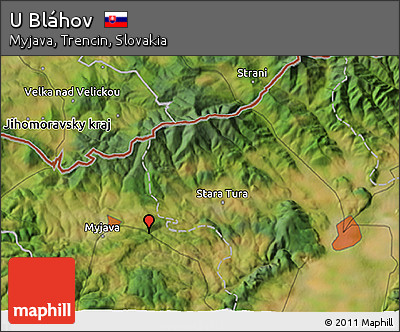 Satellite 3D Map of U Bláhov