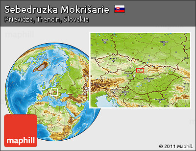 Physical Location Map of Sebedruzka Mokrišarie