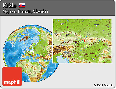 Physical Location Map of Kržle