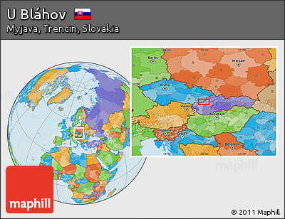 Political Location Map of U Bláhov
