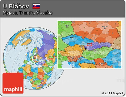 Political Location Map of U Bláhov