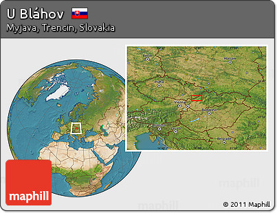 Satellite Location Map of U Bláhov