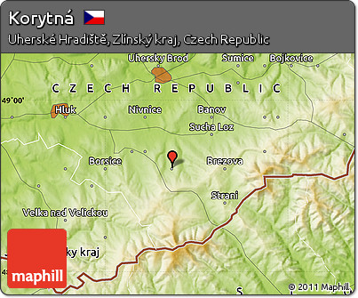 Physical Map of Korytná