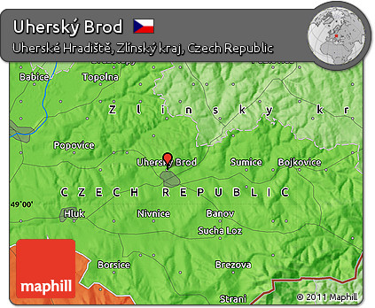 Political Map of Uherský Brod