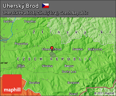 Political Map of Uherský Brod
