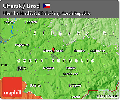 Political Map of Uherský Brod