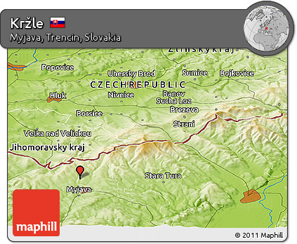 Physical Panoramic Map of Kržle
