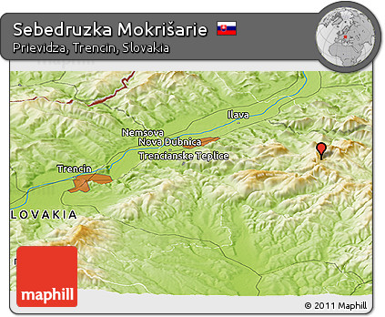 Physical Panoramic Map of Sebedruzka Mokrišarie