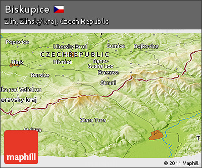 Physical Panoramic Map of Biskupice