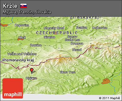 Physical Panoramic Map of Kržle