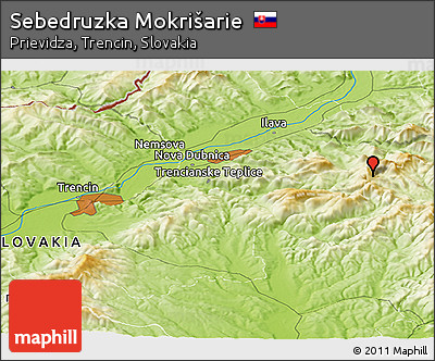 Physical Panoramic Map of Sebedruzka Mokrišarie
