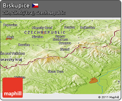 Physical Panoramic Map of Biskupice