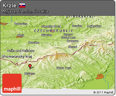 Physical Panoramic Map of Kržle