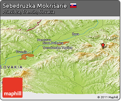 Physical Panoramic Map of Sebedruzka Mokrišarie