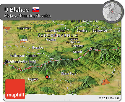 Satellite Panoramic Map of U Bláhov