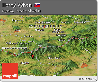 Satellite Panoramic Map of Horný Výhon