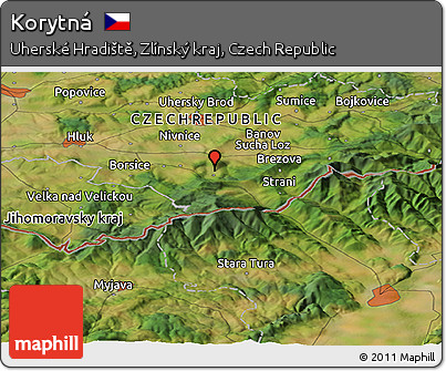 Satellite Panoramic Map of Korytná