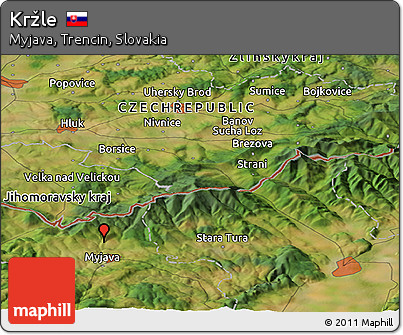 Satellite Panoramic Map of Kržle