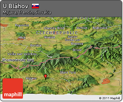 Satellite Panoramic Map of U Bláhov