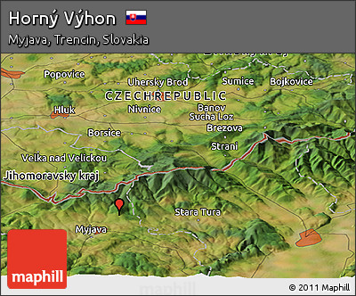 Satellite Panoramic Map of Horný Výhon