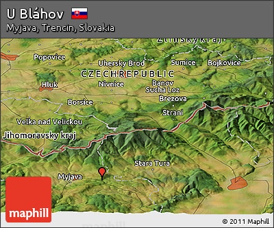 Satellite Panoramic Map of U Bláhov