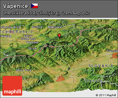 Satellite Panoramic Map of Vápenice