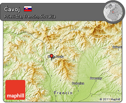 Physical 3D Map of Čavoj