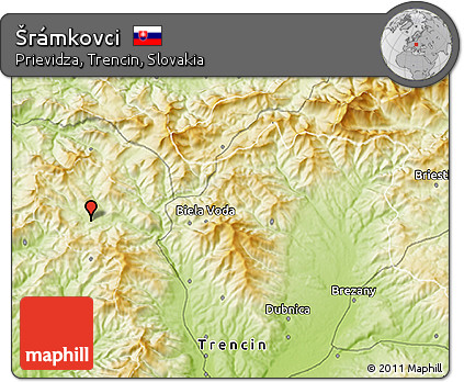 Physical 3D Map of Šrámkovci