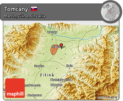 Physical 3D Map of Tomčany