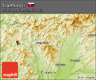 Physical 3D Map of Šrámkovci