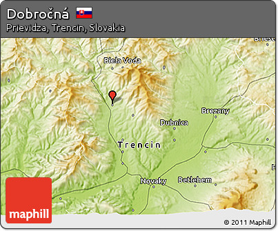 Physical 3D Map of Dobročná