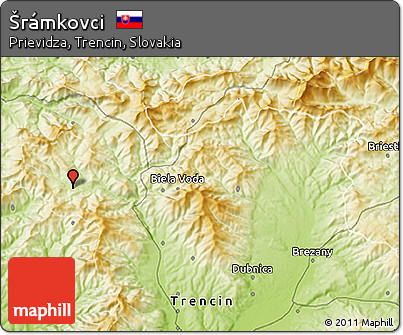 Physical 3D Map of Šrámkovci