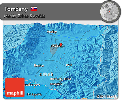 Political 3D Map of Tomčany