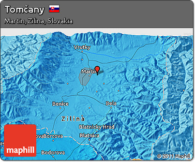Political 3D Map of Tomčany