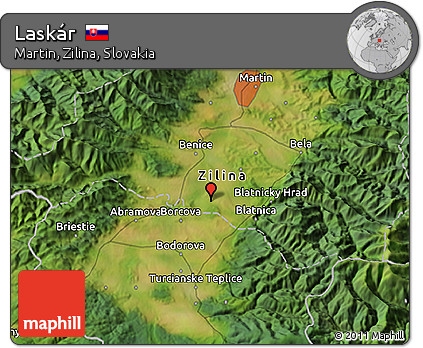 Satellite 3D Map of Laskár