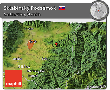 Satellite 3D Map of Sklabinský Podzámok