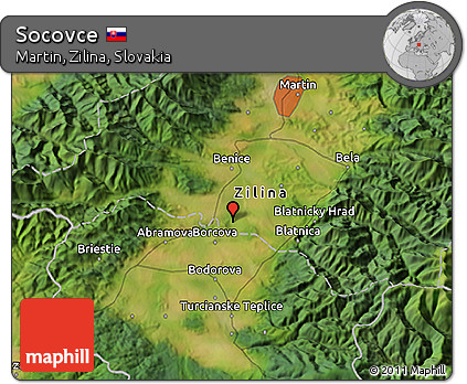 Satellite 3D Map of Socovce