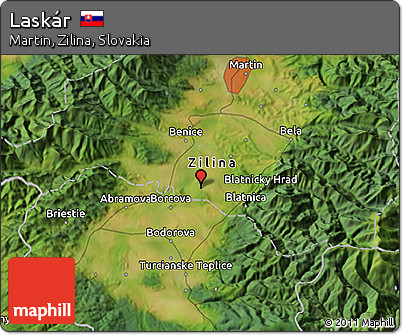 Satellite 3D Map of Laskár
