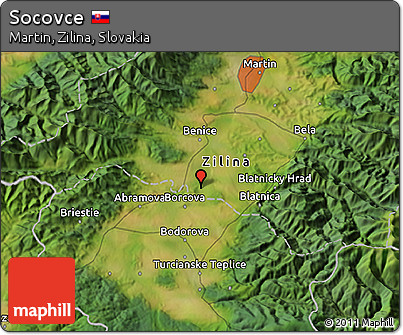Satellite 3D Map of Socovce