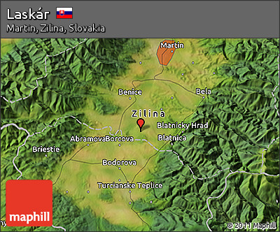 Satellite 3D Map of Laskár