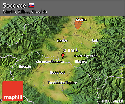 Satellite 3D Map of Socovce