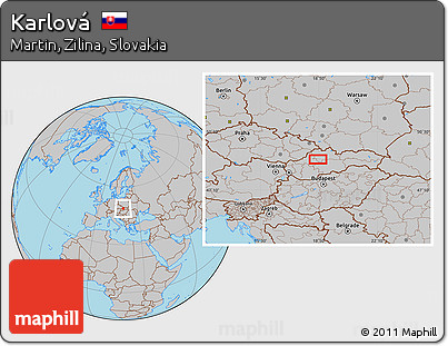 Gray Location Map of Karlová