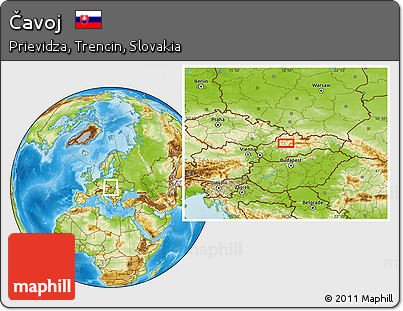 Physical Location Map of Čavoj