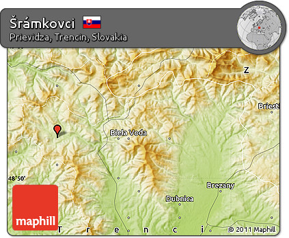 Physical Map of Šrámkovci