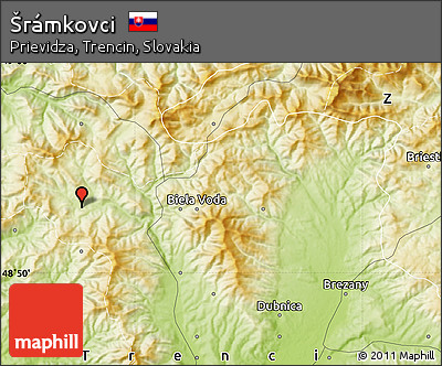 Physical Map of Šrámkovci