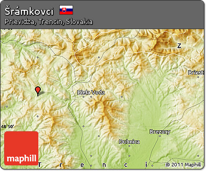 Physical Map of Šrámkovci