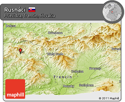 Physical Panoramic Map of Rusnáci