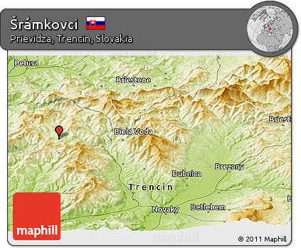 Physical Panoramic Map of Šrámkovci