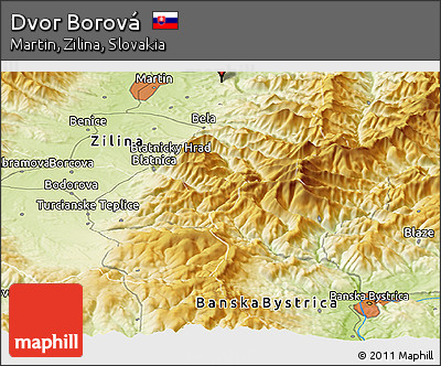 Physical Panoramic Map of Dvor Borová